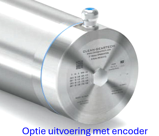 Clean-geartech Elektromotoren RVS 316 met encoder optie bij Overveld techniek